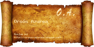 Orsós Azurea névjegykártya